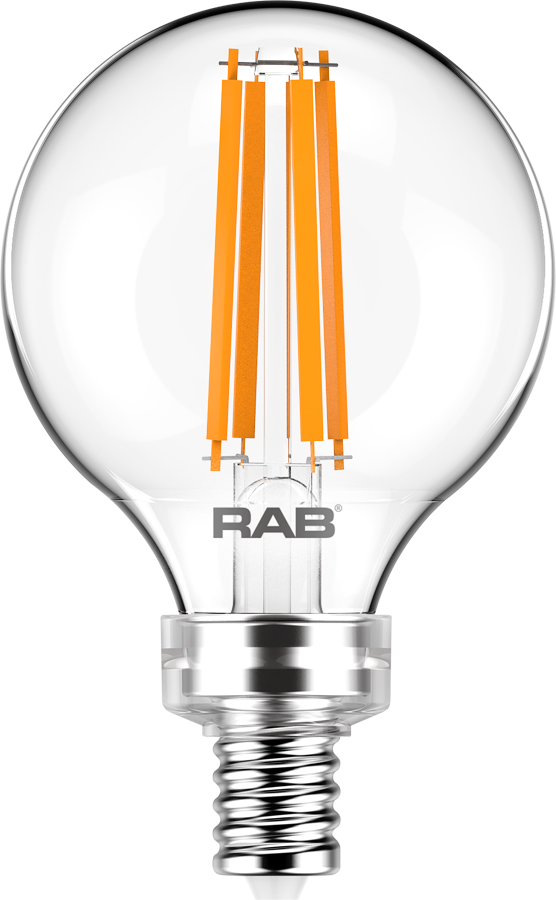 Rab G16.5-3-E26-927-F-C E26 CRI90 2700K Dim Clear Filament G16.5 3.8W 40EQ 350lm Lamp
