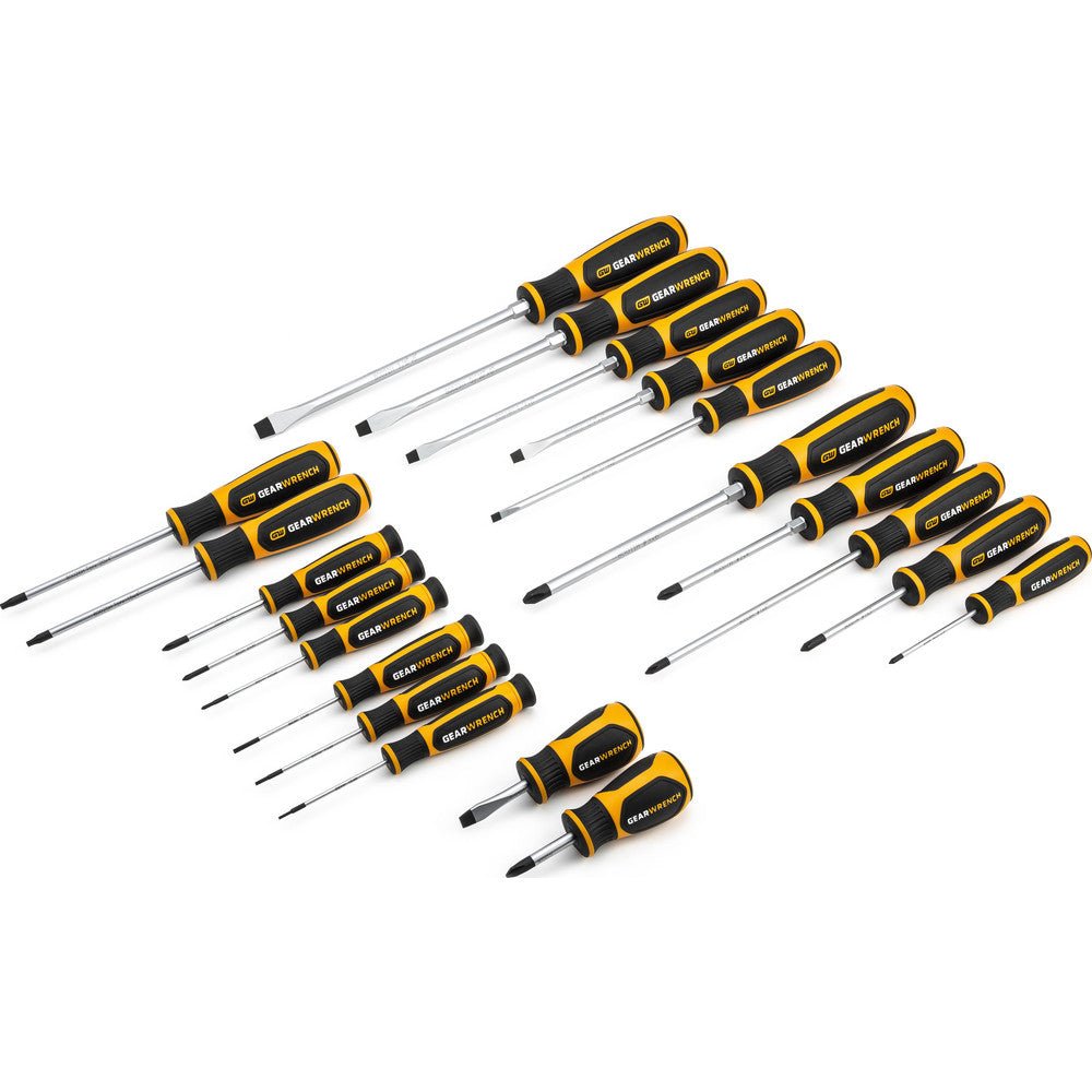 GEARWRENCH 80066H Screwdriver Sets; Screwdriver Types Included: Phillips, Slotted, Torx ; Container Type: None ; Number Of Pieces: 20 ; Insulated: No - Lighting Supply Guy