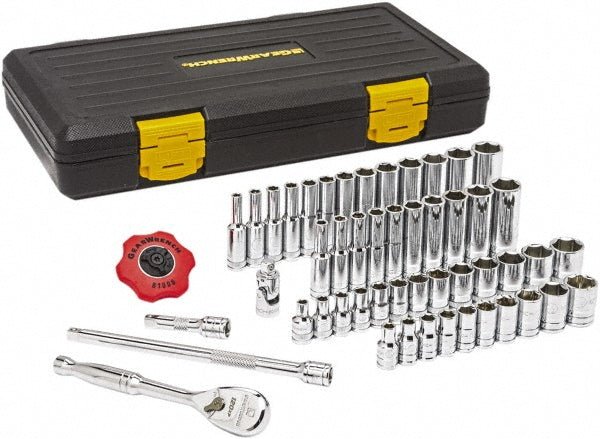 GEARWRENCH 80300P Deep Standard Socket Set: 51 Pc, 1/4" Drive, 3/16 to 9/16" Socket - Lighting Supply Guy