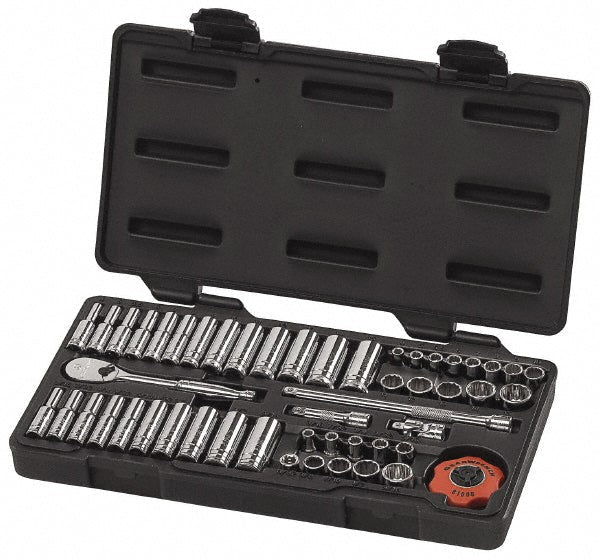GEARWRENCH 80301 Deep Standard Socket Set: 51 Pc, 1/4" Drive, 3/16 to 9/16" Socket - Lighting Supply Guy