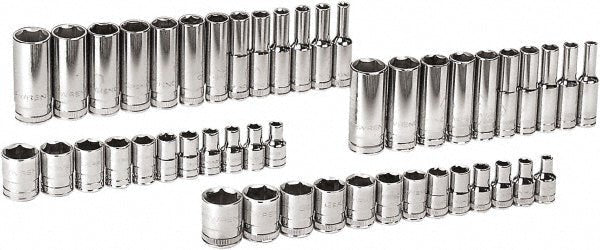 GEARWRENCH 80314D Deep Standard Socket Set: 47 Pc, 1/4" Drive, 5/32 to 9/16" Socket - Lighting Supply Guy