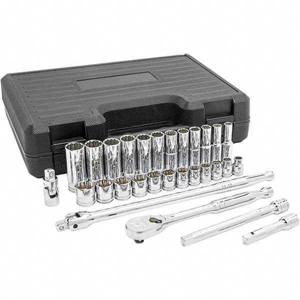 GEARWRENCH 80692 Deep Standard Socket Set: 29 Pc, 3/8" Drive, 8.00 to 19.00" Socket - Lighting Supply Guy