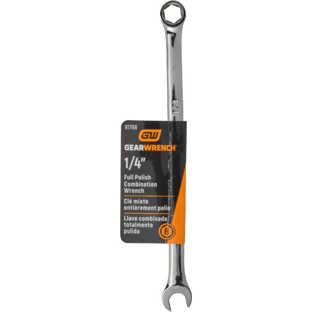 GEARWRENCH 81768 Combination Wrench: 1/4" Head Size, 15 deg Offset - Lighting Supply Guy
