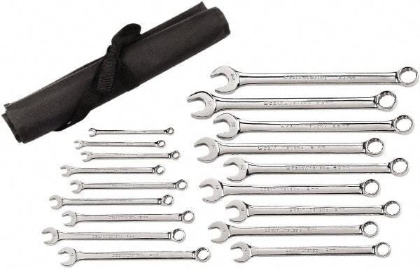 GEARWRENCH 81920 Combination Wrench Set: 18 Pc, 18 mm 19 mm 20 mm 21 mm 22 mm 23 mm & 24 mm Wrench, Metric - Lighting Supply Guy