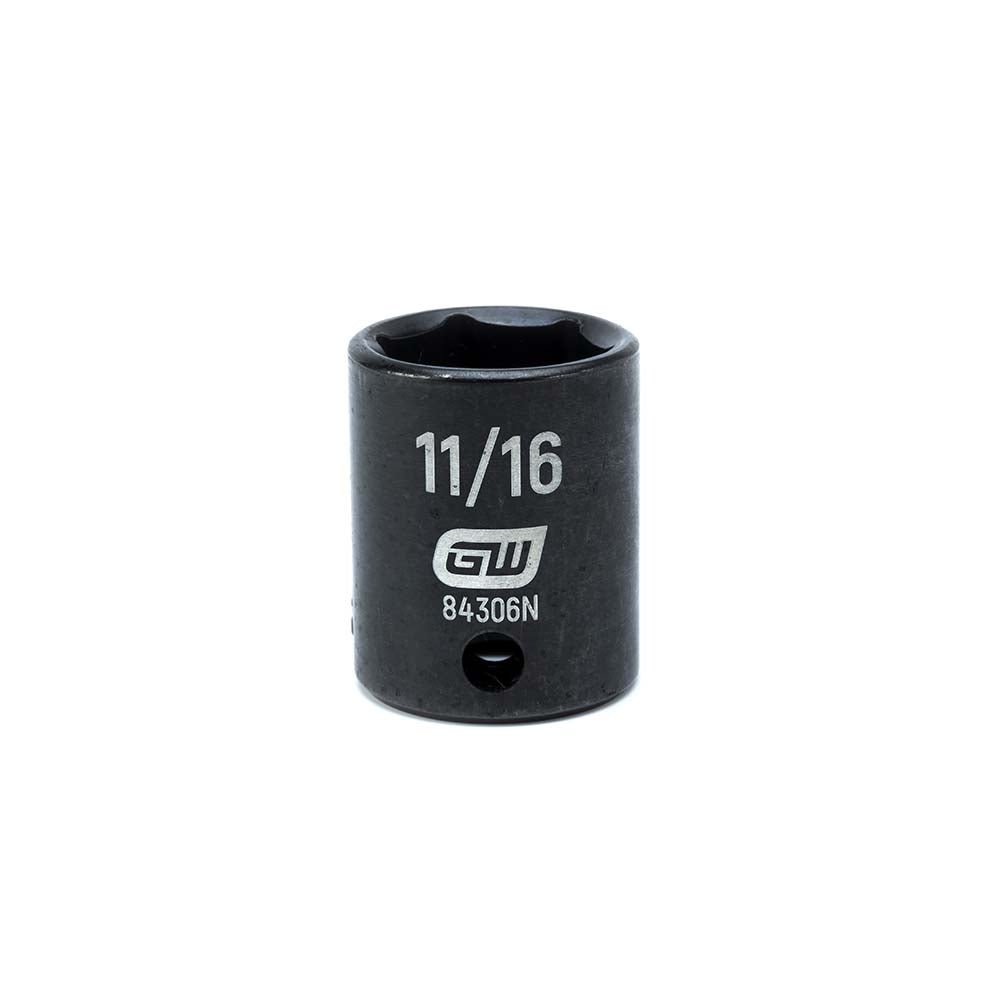 GEARWRENCH 84306N Impact Socket: 3/8" Drive, 11/16" Socket, Hex Drive - Lighting Supply Guy