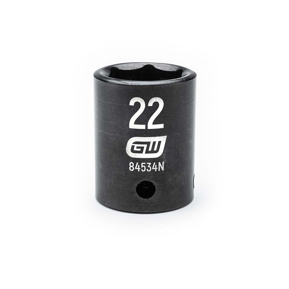 GEARWRENCH 84534N Impact Socket: 1/2" Drive, 22mm Socket, Hex Drive - Lighting Supply Guy