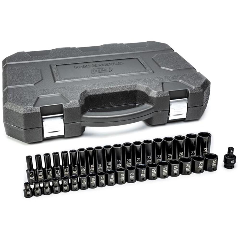 GEARWRENCH 84948N Deep Impact Standard Socket Set: 39 Pc, 1/2" Drive, 9.00 to 30.00" Socket - Lighting Supply Guy