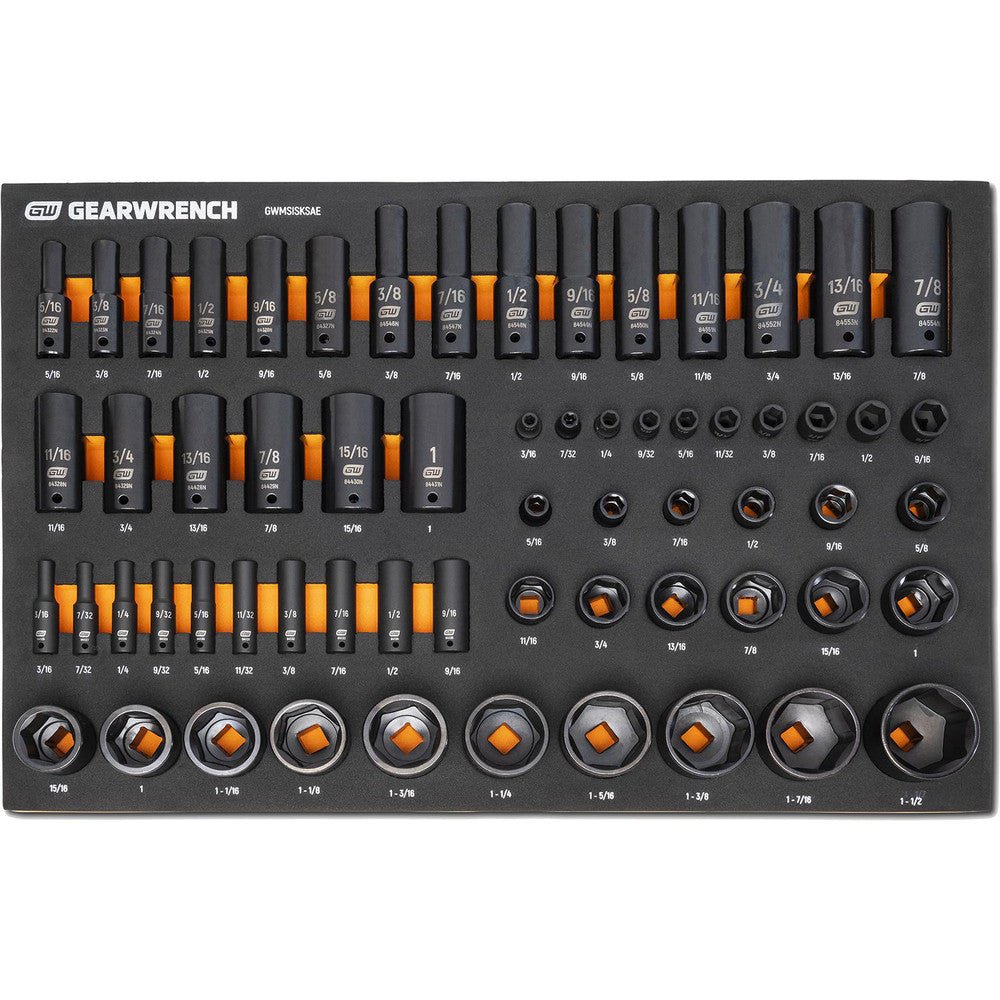 GEARWRENCH GWMSISKSAE Deep Standard Socket Set Socket Set: 63 Pc, - Lighting Supply Guy