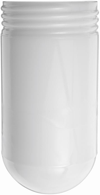 Rab GL100W White Crystal Lime Round Bottom Glass Globe Lens for Vapor Jar Fixtures, 3-9/16" x 6-3/4" tall, 100W Max.