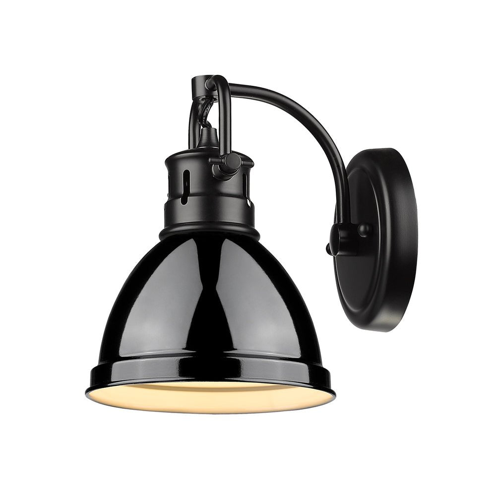 Golden Lighting 3602 - BA1 - BLK - BLK Duncan 1 Light Wall Sconce in Matte Black with Matte Black Finish - Lighting Supply Guy