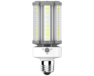 Rab HIDFA-36S-E26-8CCT-BYP/3SP 18W/27W/36W Wattage Selectable LED Corn Cob HID Retrofit Lamp, Medium (E26) Base, 3000K/4000K/5000K Color Selectable, 5220 max lumens, 50,000hr life, 120-277 Volt, Non-Dimmable, Surge Protection