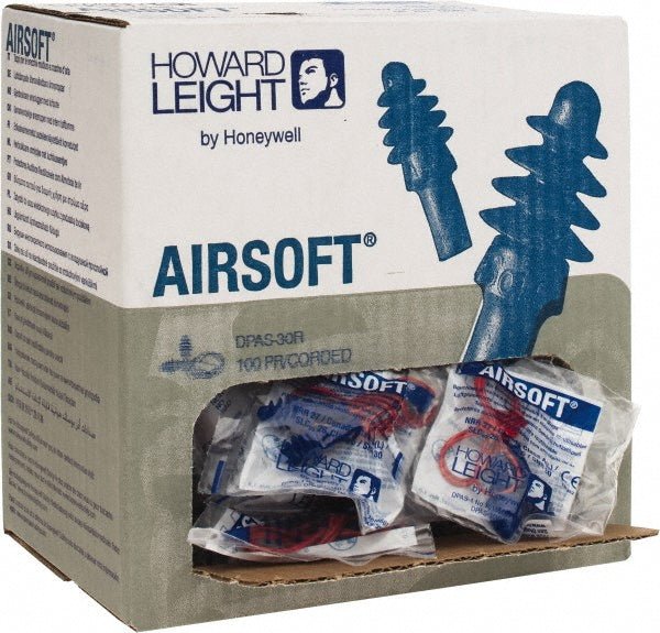 Howard Leight DPAS - 30R Reusable Earplugs: Rubber, Flanged, No Roll, Corded, 27dB - Lighting Supply Guy