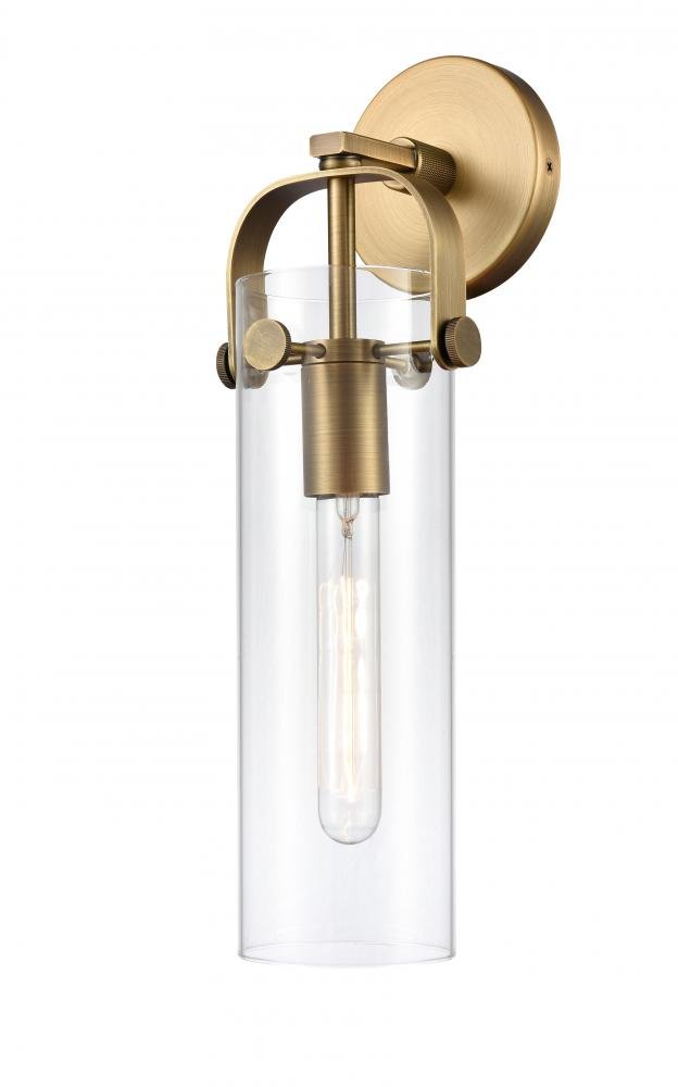 Innovations 413 - 1W - BB - G413 - 1W - 4CL Pilaster - 1 Light - 4 inch Glass - Brushed Brass - Sconce - Lighting Supply Guy