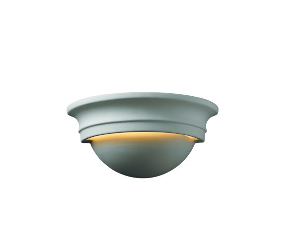 Justice Design CER - 1015 - BIS Ceramic Small Cyma Half Wall Sconce in Round - Lighting Supply Guy