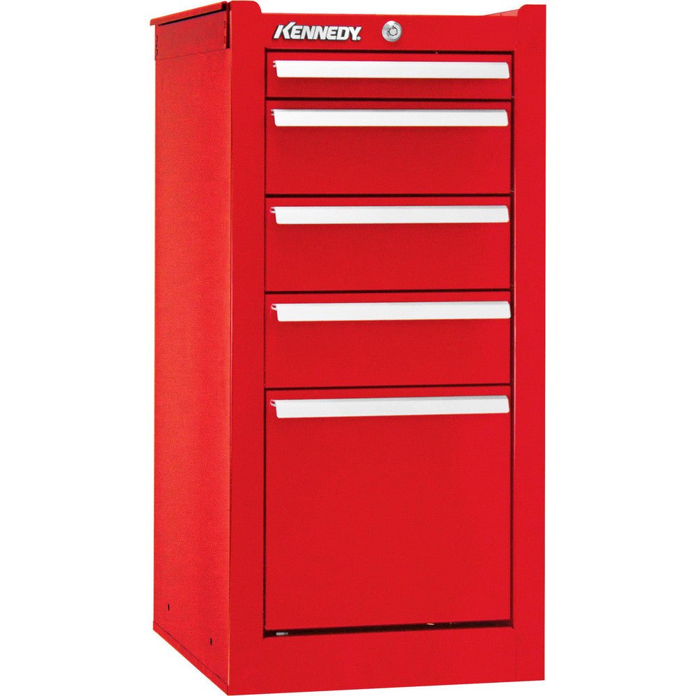 Kennedy 205XR Side Cabinet: 5 Drawer, Red, Steel - Lighting Supply Guy