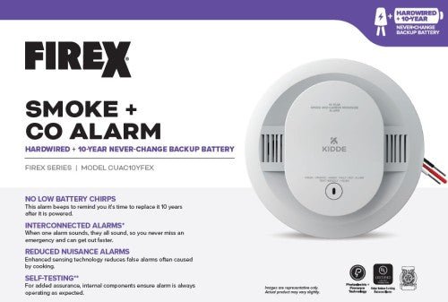 Kidde CUA10YFEX 21033085 FireX Smoke And Carbon Monoxide Alarm - Lighting Supply Guy