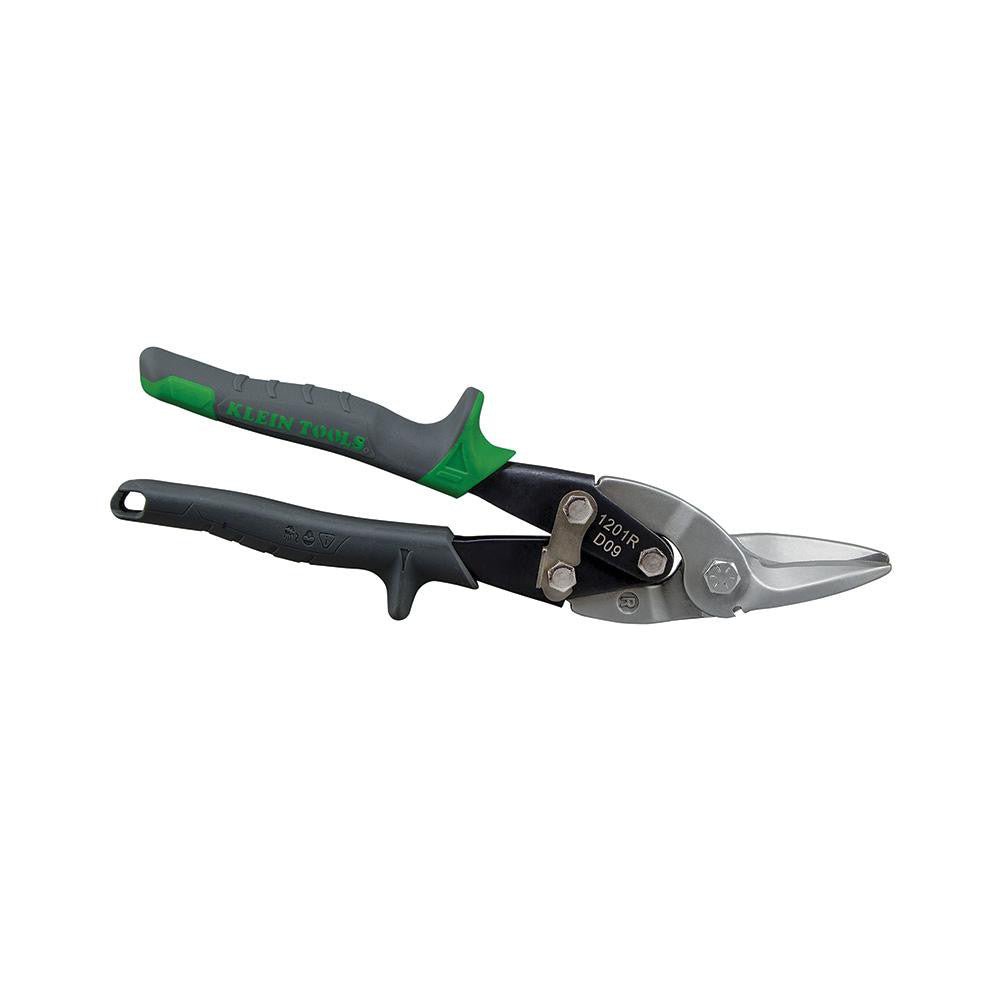 Klein Tools 1201R Aviation Snips: 1 - 1/2" LOC, Forged Steel Blades - Lighting Supply Guy