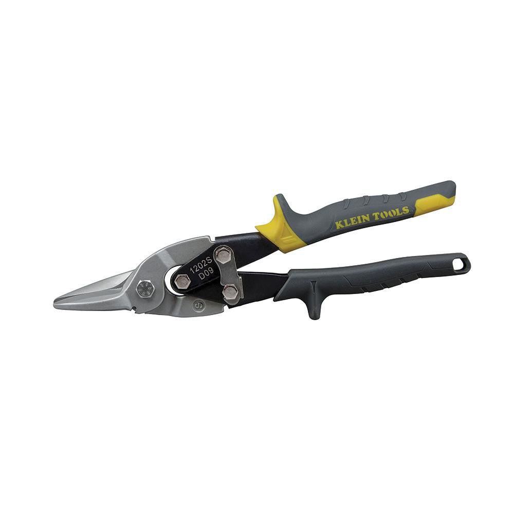 Klein Tools 1202S Aviation Snips: 1 - 1/2" LOC, Forged Steel Blades - Lighting Supply Guy
