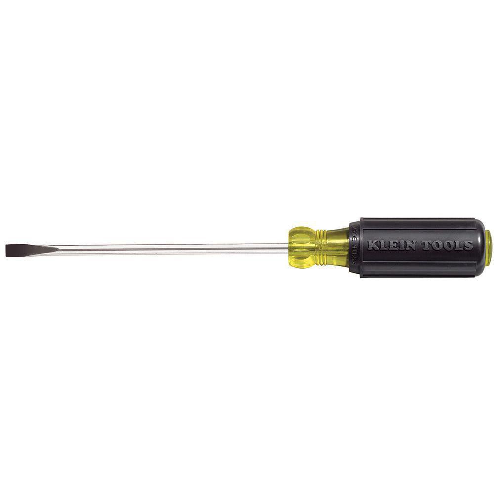 Klein Tools 605 - 4 Slotted Screwdriver: 1/4" Width, 8 - 11/32" OAL, 4" Blade Length - Lighting Supply Guy