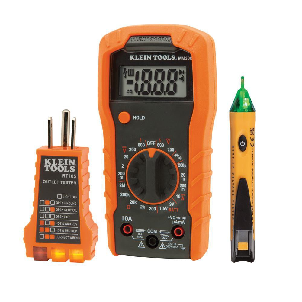 Klein Tools 69149P Electrical Test Equipment Accessories; Accessory Type: Receptacle Tester ; For Use With: Klein Tools Meters or Any Brand ; Color: Orange; Black - Lighting Supply Guy