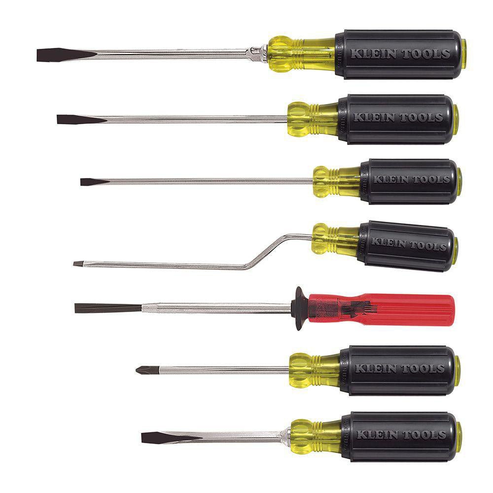 Klein Tools 85077 Screwdriver Set: 7 Pc, Cabinet, Keystone & Phillips - Lighting Supply Guy