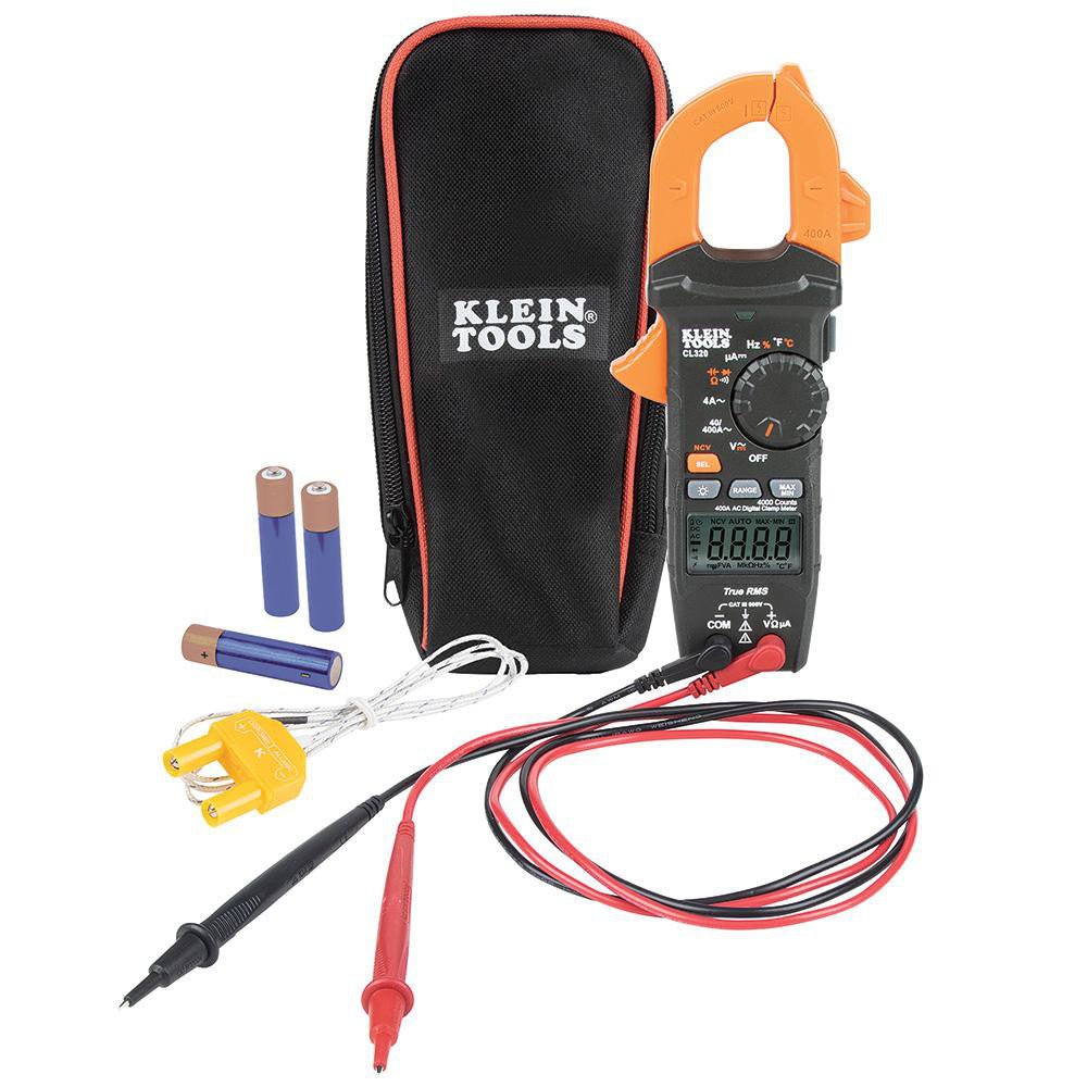 Klein Tools CL320 HVAC Clamp Meter: CAT III, 1.61" Jaw, Clamp On Jaw - Lighting Supply Guy