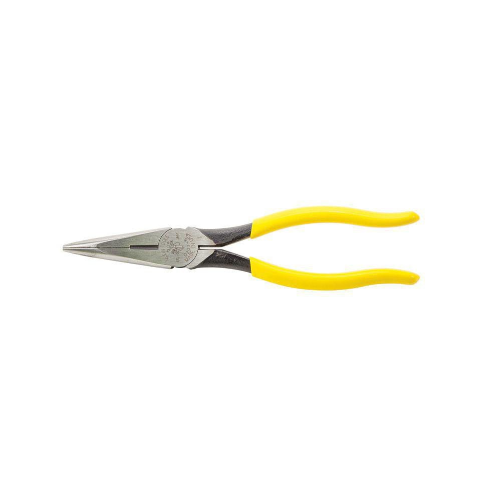 Klein Tools D203 - 8 Long Nose Plier: 2 - 5/16" Jaw Length, Side Cutter - Lighting Supply Guy