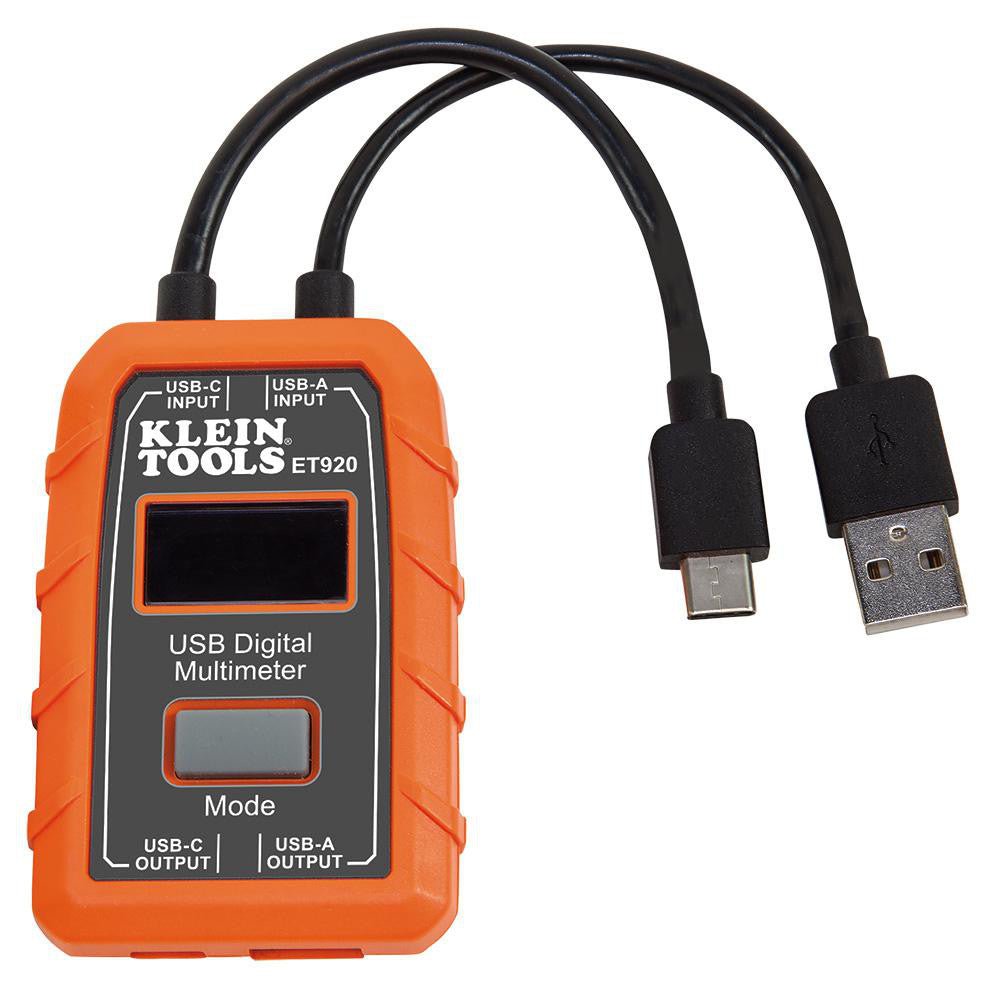 Klein Tools ET920 USB - A (Type A) & USB - C (Type C) Multimeter: 20 VDC - Lighting Supply Guy