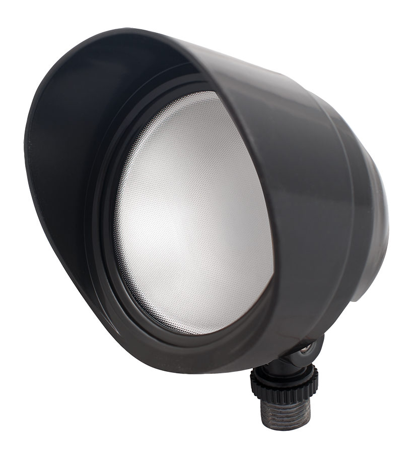 Rab BULLET12YB  12 watt LED Bullet Flood Fixture, w/ Hood & Lens, 3000K, 1251 lumens, 100,000hr life, 120 volt, Black Finish