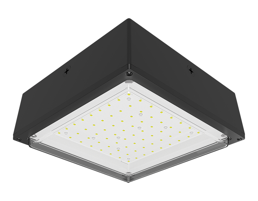 Rab VANLED75N  75 watt LED Canopy Fixture, Vandal-Resistant Drop lens, 4000K, 8845 lumens, 100,000hr life, 120-277 volt, Bronze Finish