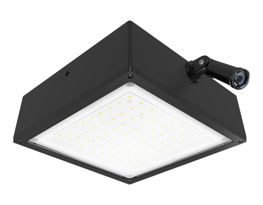 Rab VANLED10F/PCS 10 watt LED Canopy Fixture, Vandal-Resistant Flat lens, 5000K, 1693 lumens, 100,000hr life, 120 volt, Photocell, Bronze Finish