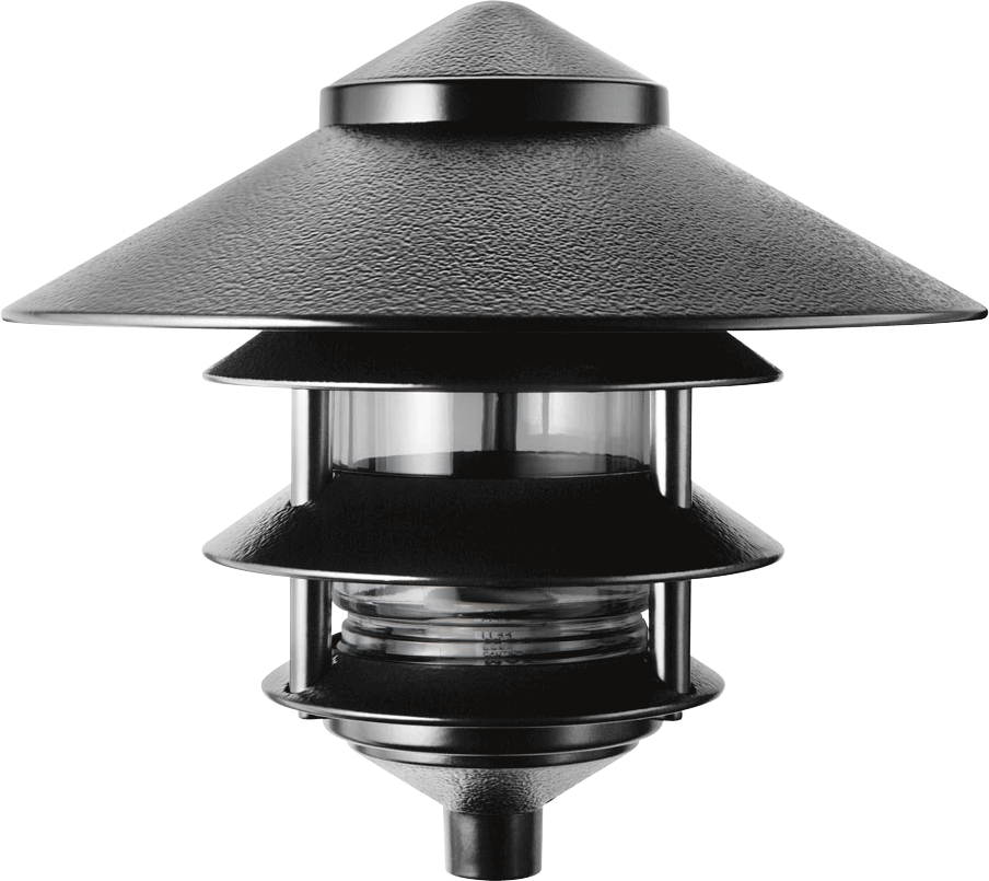 RAB LL23B 4 Tier Lawn Light with 10" Top Tier, 120V, 100W Incandescent Lamp, Black