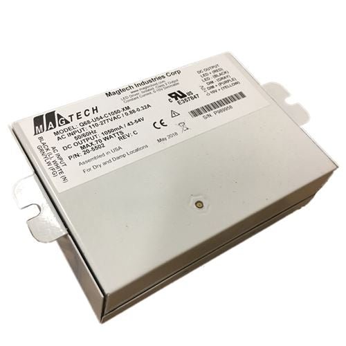 Magtech Q68 - U54 - C1050 - XM 70 Watt, 1050MA Constant Current Driver, Stud Mount, Bottom Feed, 120 - 277VAC, 34 - 54VDC, 0 - 10V Dimming - Lighting Supply Guy