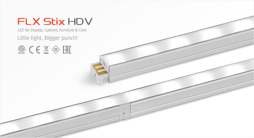 Feelux HDV24-35K-24V 23 watt LED 44" Undercabinet Linear Light Fixture, 3500K, 1725 lumens, 40,000hr life, 24VDC, 0-10V/Phase Dimming, Aluminum Finish