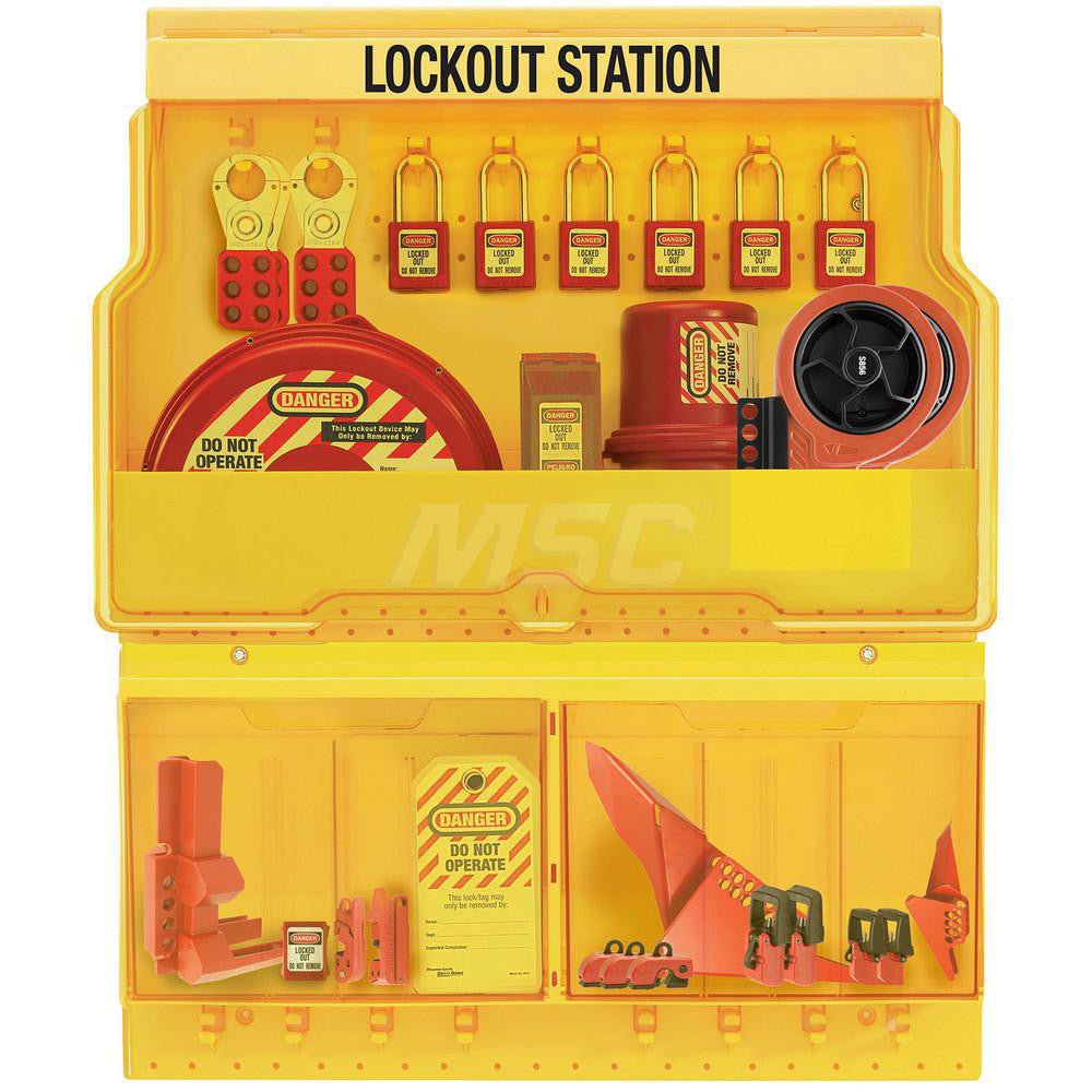 Master Lock S1900VE410PRE Electrical & Valve Lockout Station: Equipped, 32 Max Locks, Polycarbonate Station - Lighting Supply Guy