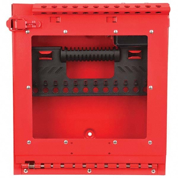 Master Lock S3502 Group Lockout Boxes; Portable/Wall Mount: Wall Mount ; Maximum Number of Padlocks: 12 ; Color: Red ; Box Material: Stainless Steel ; Number of Key Hooks: 12 ; Features: Wall Mountable - Lighting Supply Guy