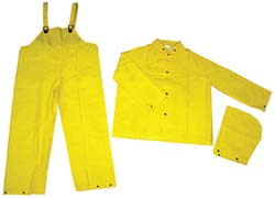 MCR Safety 2003L Rain Suit with Pants: Size Large, Non - Hazardous Protection, Yellow, Polyester & PVC - Lighting Supply Guy