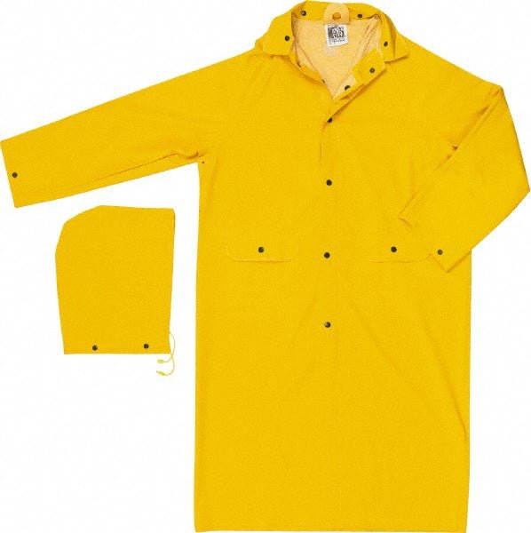 MCR Safety 200CX2 Rain Coat: Size 2X - Large, Yellow, Polyester - Lighting Supply Guy