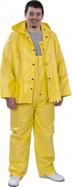MCR Safety 3003L Rain Suit with Pants: Size Large, Non - Hazardous Protection, Yellow, Nylon & PVC - Lighting Supply Guy