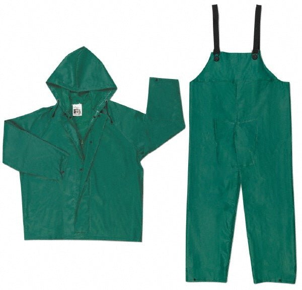 MCR Safety 3882X2 Rain Suit with Pants: Size 2X - Large, Non - Hazardous Protection, Green, Nylon & PVC - Lighting Supply Guy