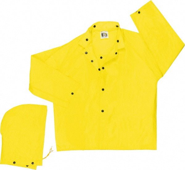 MCR Safety 550JM Rain Jacket: Size Medium, Yellow, Nylon - Lighting Supply Guy