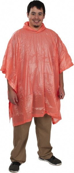 MCR Safety O41 Rain Poncho: Orange, Polyvinylchloride, Size Universal - Lighting Supply Guy