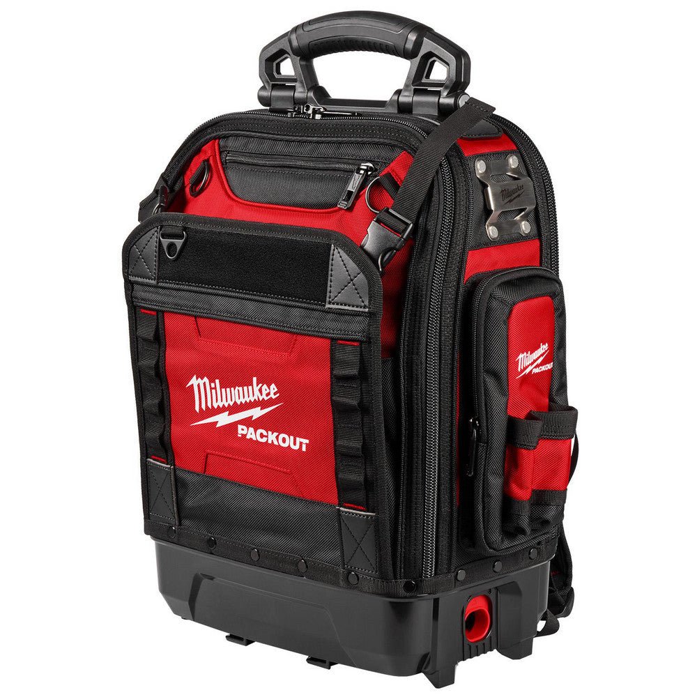 Milwaukee Tool 48 - 22 - 8303 Tool Bags & Totes; Holder Type: Backpack ; Closure Type: Zipper ; Material: Polyester ; Color: Black; Red ; Number Of Pockets: 42 ; Width (Inch): 18 - Lighting Supply Guy