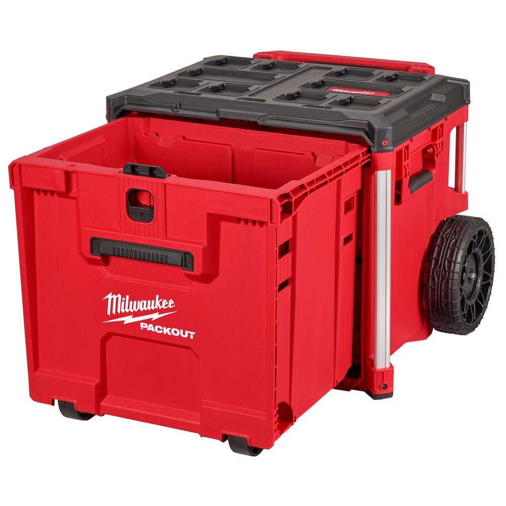 Milwaukee Tool 48 - 22 - 8420 Tool Boxes, Cases & Chests; Type: Tool Box ; Locking Mechanism: Padlock ; Color: Red; Black ; Material: Polypropylene ; Material Family: Plastic/Metal ; Handle Type: Extendable - Lighting Supply Guy