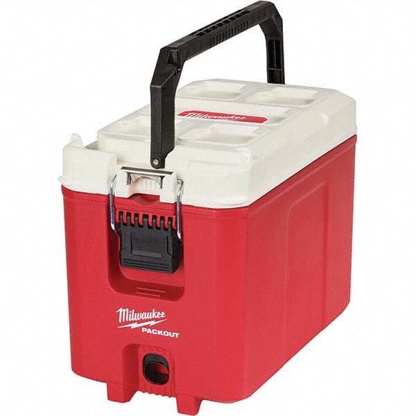 Milwaukee Tool 48 - 22 - 8460 Portable Coolers; Portable Cooler Type: Cooler ; Body Color: Red; White ; Volume Capacity: 16 qt ; Material: Plastic ; Ice Retention Time: 24hr ; Overall Height: 13.0000in - Lighting Supply Guy