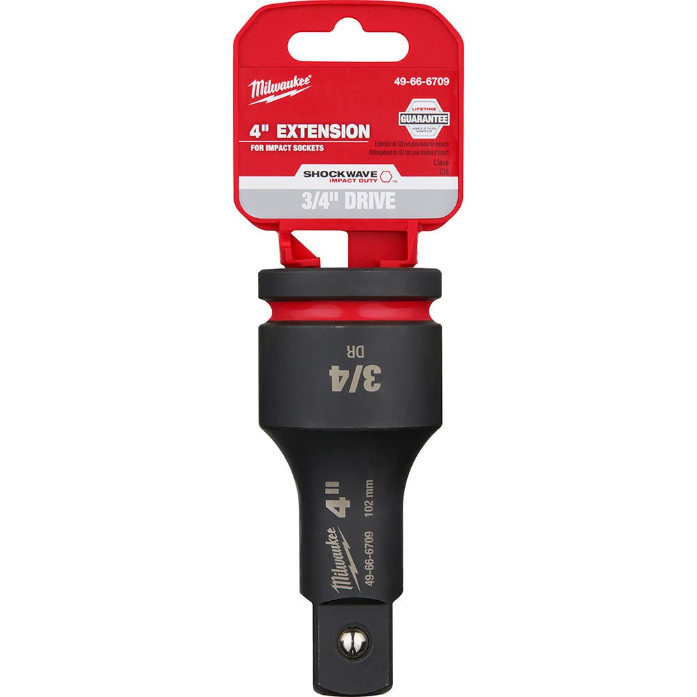 Milwaukee Tool 49 - 66 - 6709 Socket Extensions; Drive Size (Inch): 3/4 ; Overall Length (Inch): 4 ; Overall Length (Decimal Inch): 4.0000 ; UNSPSC Code: 27112832 - Lighting Supply Guy