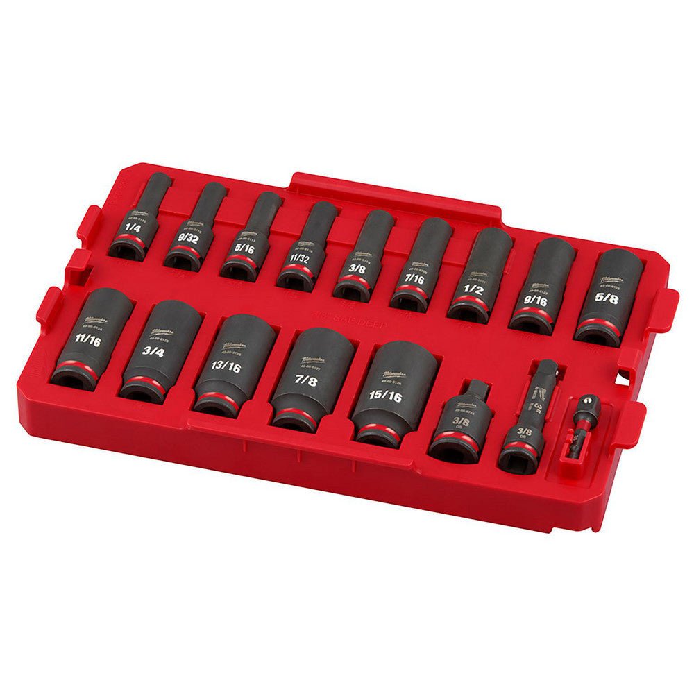 Milwaukee Tool 49 - 66 - 6815 Impact Socket Set: 17 Pc, 3/8" Drive - Lighting Supply Guy