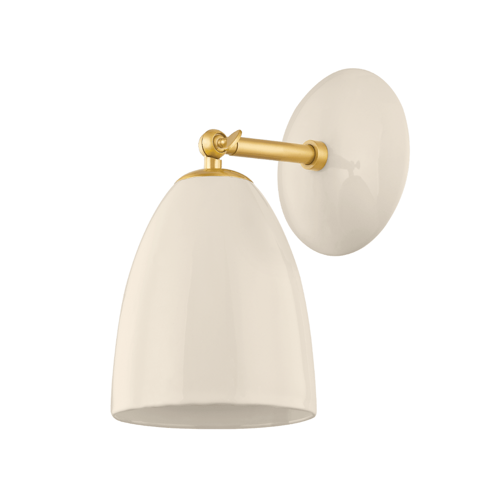 Mitzi H558101 - AGB/CCR Kirsten Wall Light in Aged Brass with Ceramic Cream - Lighting Supply Guy