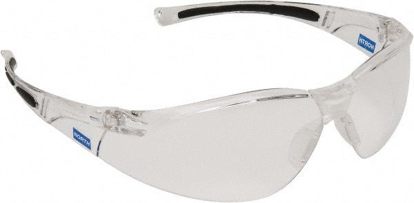 North A800 Safety Glass: Scratch - Resistant, Polycarbonate, Clear Lenses, Frameless, UV Protection - Lighting Supply Guy