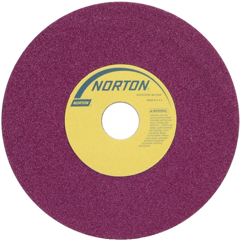 Norton 69936662104 Surface Grinding Wheel: 8" Dia, 1/2" Thick, 1 - 1/4" Hole, 46 Grit, J Hardness - Lighting Supply Guy